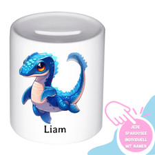 Spardose bedruckt für Kinder Dino Personalisiert mit Namen Tier Geschenk Jungen