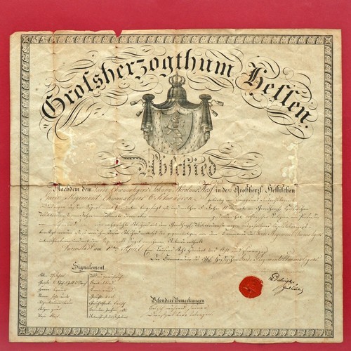 Urkunde 1828 großherzogthum - urkunde,