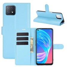 Handyhülle Schutz Case für Oppo A72 5G A73 5G Flip Cover Tasche Etuis Blau Neu