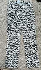 STEHMANN Damen Hose weiß schwarz Leoprint INA-740 Gr: 34 neu