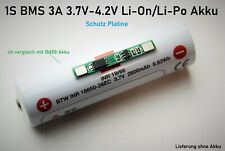 1S BMS 3A 3.7V Li on Akku