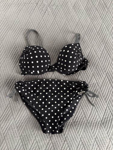 Gepunkteter gestreifter bikini - gepunkteter,