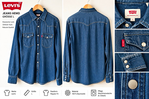 Levi herren jeanshemd denim - jeanshemd,