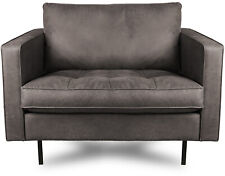 Sofa Leder 2 Sitzer Couch Retro Loft Metallfüße Berliner Design Premium EU Ware