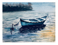 Ein einsames blaues Boot