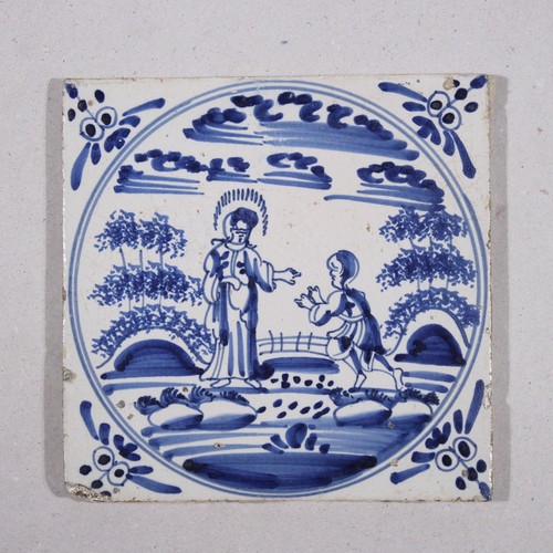 Delft fliese mit blaumalerei - delft,