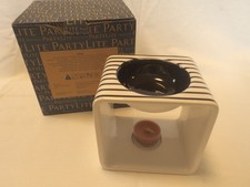 Partylite Teelicht-Duftlampe Monochrom Nadelstreifen Vorführware/1 Teelicht