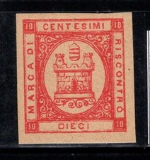 Terracina - Postfrisch 100% Italien fiskalisch 10 Cent. Stürmer, Rot