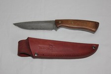 neu echtes Damast Messer Jagdmesser Lederscheide mehrfach gefaltet keine Ätzung