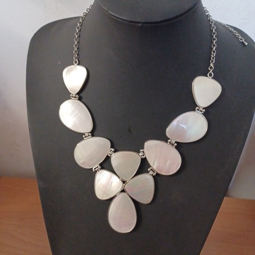 Perlmutt collier halskette - collier/halskette,