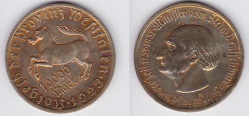 10000 mark notgeld der - notgeld, provinz