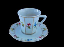 PORZELLAN MOKKA-ESPRESSO-TASSE-SAMMELTASSE-2-tlg.  -VERGOLDET-SCHIRNDING BAVARIA