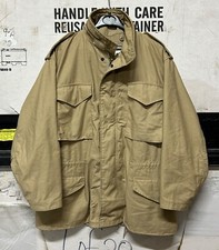 ORIGINAL US 80s ALPHA INDUSTRIES M65 FIELD JACKET MADE IN USA TAN SUPER EX!!! MR