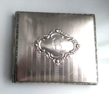 Zigarettenetui Alpacca versilbert Jugendstil um 1900 Blätter antik Vintage