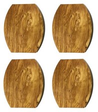 Olivenholz 4er Set Brett oval