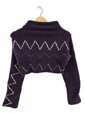 SARAH PACINI Cropped Pullover Damen Pullover lila Casual-Look