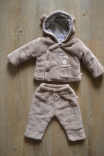 2-tlg. Set Jacke Hose  Gr. 62 Baby Junge Übergangsjacke, beige, kuschelig warm