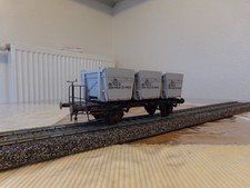 Arge Spur 0 Behältertragwagen Messing von Haus zu Haus mit Beladung