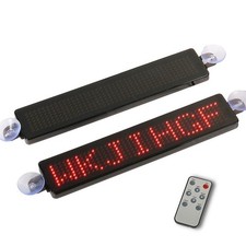 Car Red LED Message Sign Programmable Moving Scrolling Board Remote Control 12V.