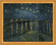 Sternennacht über der Rhone Starry Night Vincent van Gogh B A3 03318 Gerahmt