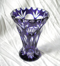 Alte Kristall Vase blau