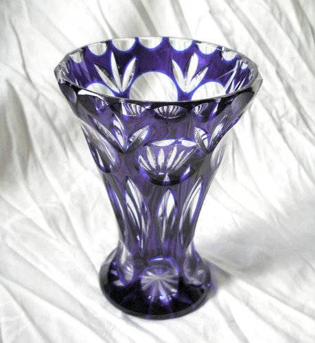 Alte kristall vase blau - alte,