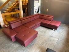 Couch U-Form, mit Bettfunktion, Leder 