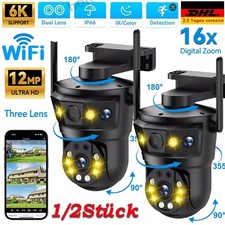 16X ZOOM 6K 12MP Überwachungskamera Aussen WLAN PTZ WiFi IP Kamera Outdoor Alert