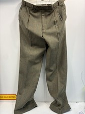 DAKS London Westbury AD Wool Check Hose 42R 52R Braun Grün Tweed Neu mit Etikett