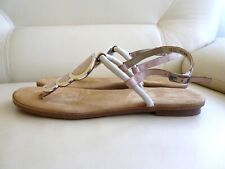 Rieker leichte Zehentrenner-Sandalen Weiß/Rosè/Silber Gr.41 ✅NEU Fußbett NP 50 €