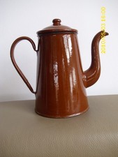 alte Emaille Kanne Kaffeekanne ,braun, antik Emaile, schönes Deko-Teil, vintage