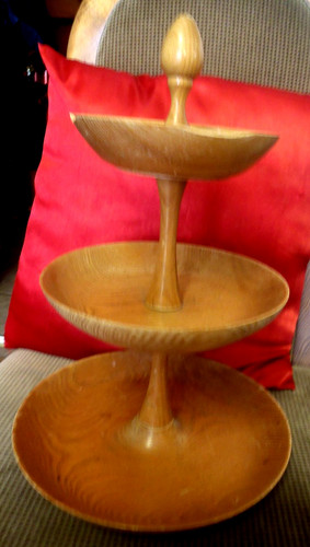 Gedrechselte holz etagere - gedrechselte,