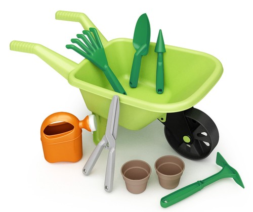 Schubkarre mit kinder - mit,