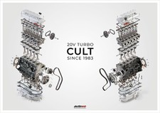 Poster DIN A0 Audi 5 Zylinder 20V Turbo Cult Motor Schnittzeichnung