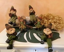 6x Herbst Deko Figuren Waldfee Wichtel Erntedank Kantenhocker Waldmännlein