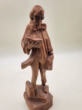 4/3 Holzfigur, Bücherwurm, Holzschnitzkunst, Handgefertigt, Holz, 41 cm