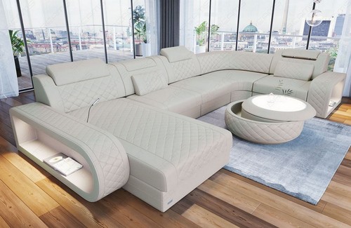Leder sofa wohnlandschaft - leder,