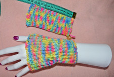 Pulswärmer Stulpen   warm Handarbeit -  gelb rot grün blau  Damen oder Kinder