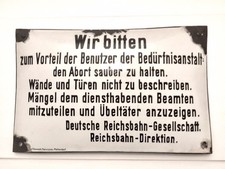 Antikes Reichsbahn Emailschild Emaille bombiert gewölbt Original