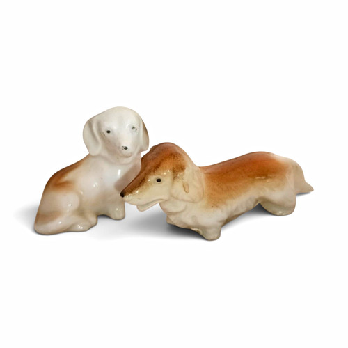 2er set porzellanfiguren hunde - porzellanfiguren,