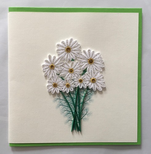 Margeriten quilling karte - margeriten,, quilling-karte