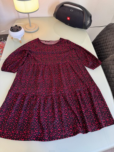 Damen kleid rot schwarz - gr., l