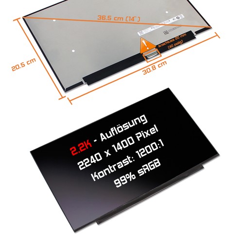 Led display matt passend - 14",