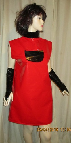 Lackkleid kurz stehkragen zofe - lackkleid,