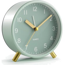 Analoger Wecker mit Nachtlicht und Stopptonauslösung Metall Design