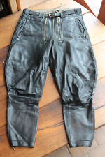 Schwarze vintage Lederbreeches mit Doppelreißverschluß in ~H 46 HAELSON/Bruchsal