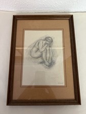 Original Aktzeichnung von 1955 – Sitzender Frauenakt – datiert 15.12.55