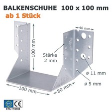Balkenschuhe 100x100mm mit ETA