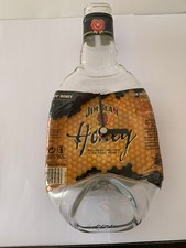 Flachenuhr (Wanduhr)  JIM BEAN Honey aus Glas (27 cm hoch)
