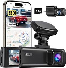 REDTIGER 4K Dashcam, STARVIS2Sensor, 4K / 2,5K + 1080P Dual-Dashcam Für Autos